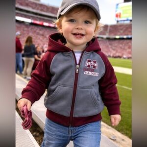 NCAA Mississippi State Bulldogs Russell Athletics Zip-Up Hoodie‎ size 3T